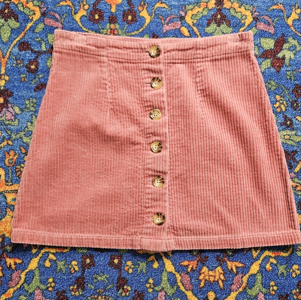 🌈 Gorgeous Pink Corduroy Mini Skirt